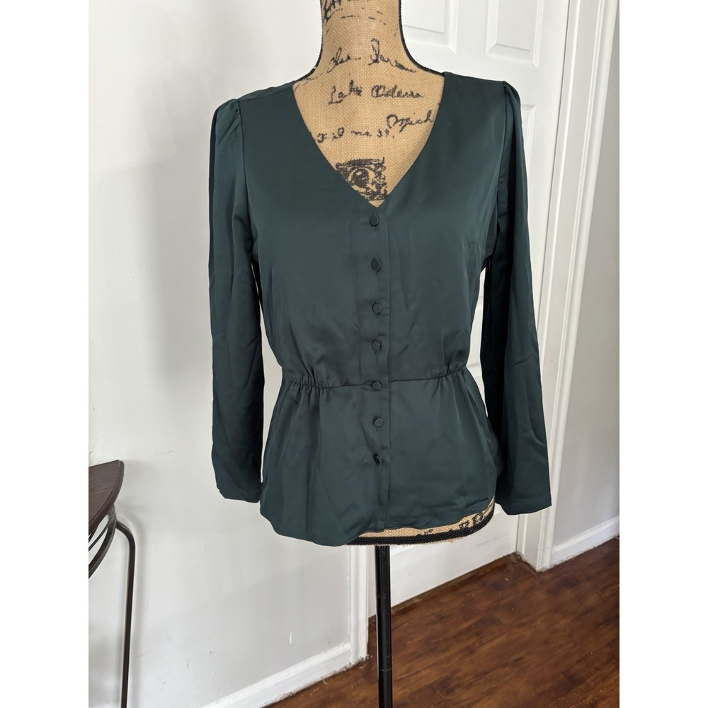 j crew emerald green puff sleeve Size 4 NWT Kelly‎ Green Whimsical Fairy